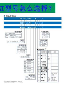 准大推力可调气缸E1J32/40/标50/63/80/100/25X2S5DFXX50X75X80X1
