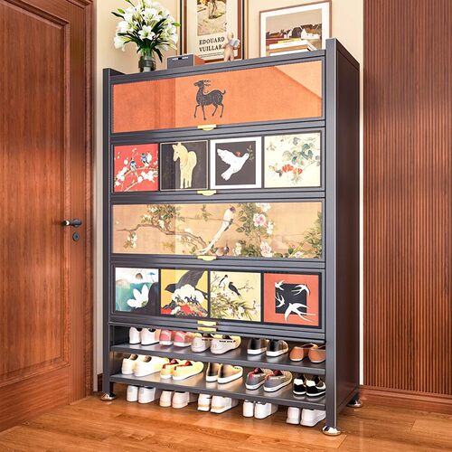 钢制中古风入户玄关收纳鞋柜