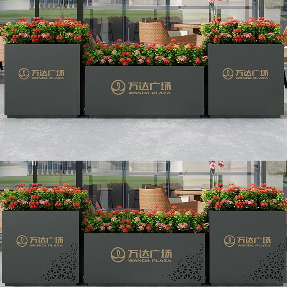 户外不锈钢立体外摆花箱