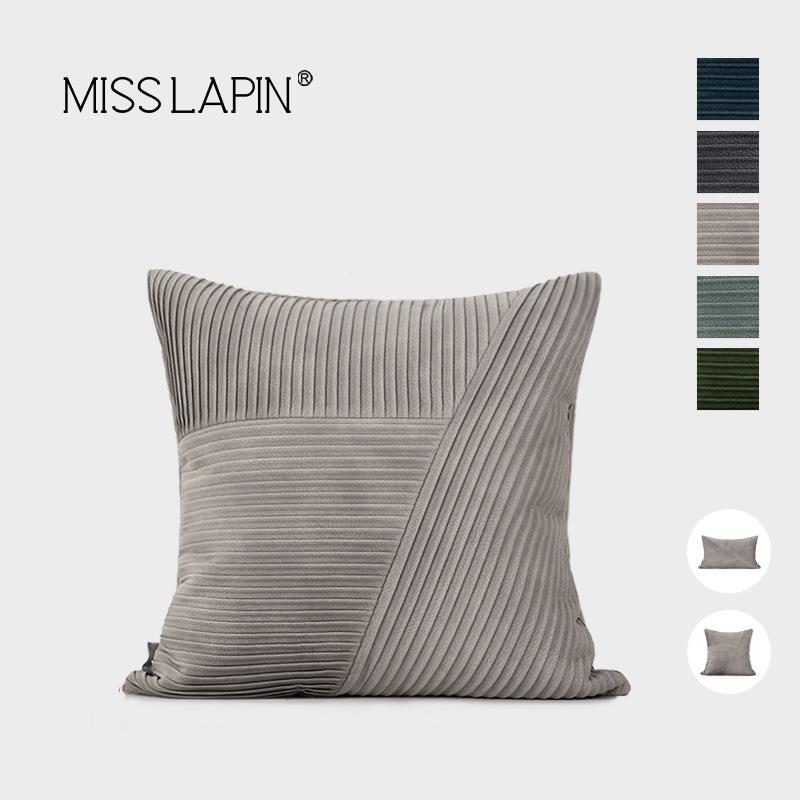 A6厅L抱澜品现509代约简驼色拼接方枕轻奢客沙发样板间卧室枕靠枕