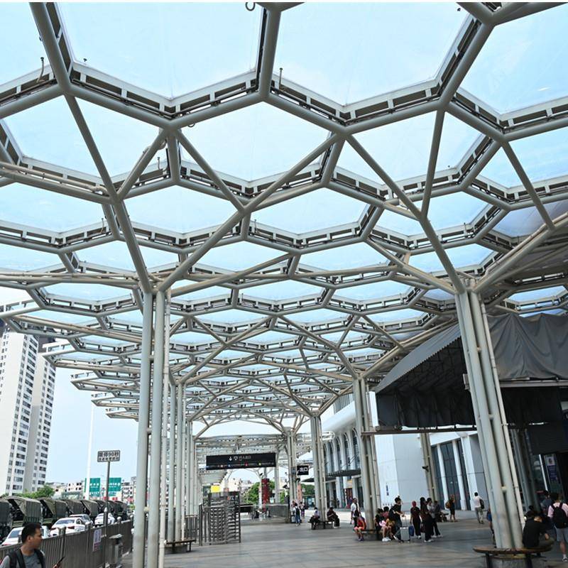 PT制FE张拉膜结构雨棚景305观膜P膜结构防雨防晒TFE材作