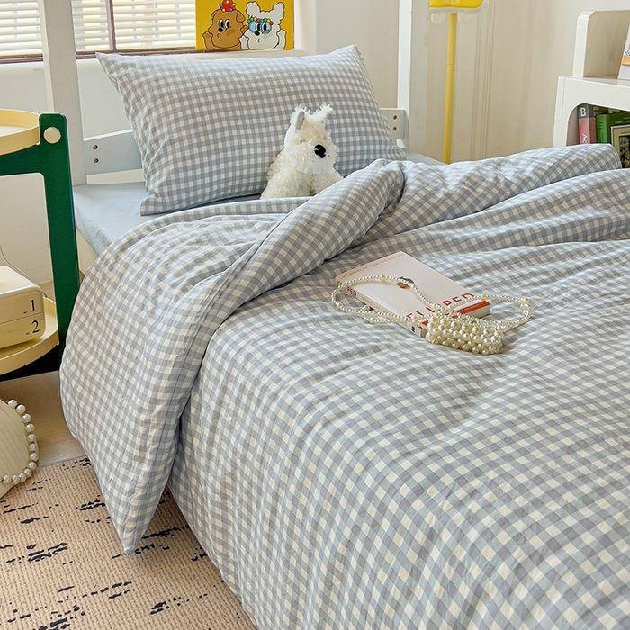 小清新亲肤超柔水洗棉四件磨笠毛床被套套学单生宿舍TWE三件套床