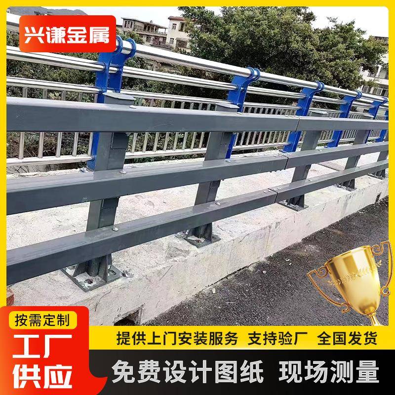 厂家现货栏河道公园Q235/201景观护栏不锈钢格复合管杆规多发货及