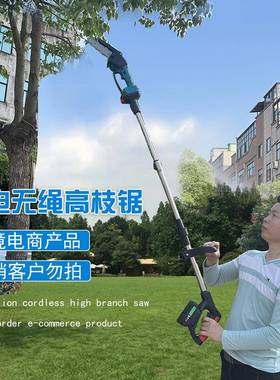 现货精选用电动高枝锯充电式家YYZ高修枝空高空动锯伸缩新款电高