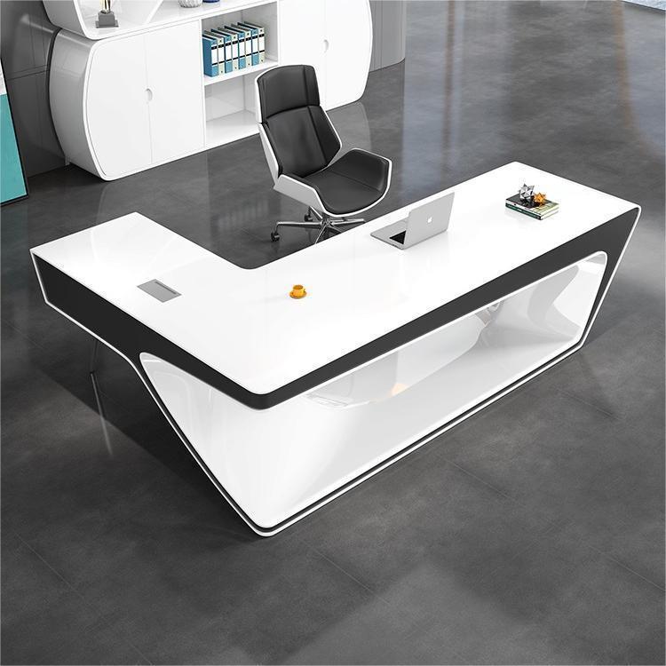 简奢尺现代总裁办公桌设计师烤漆老板A012桌轻大气经理约主管桌大