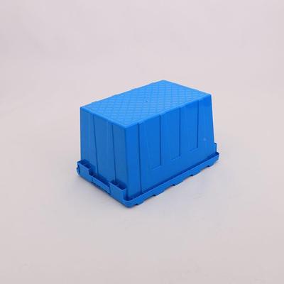 料斜插物流胶箱盖可套式AAU带塑斜插物流箱蓝色连体翻塑盖收纳周