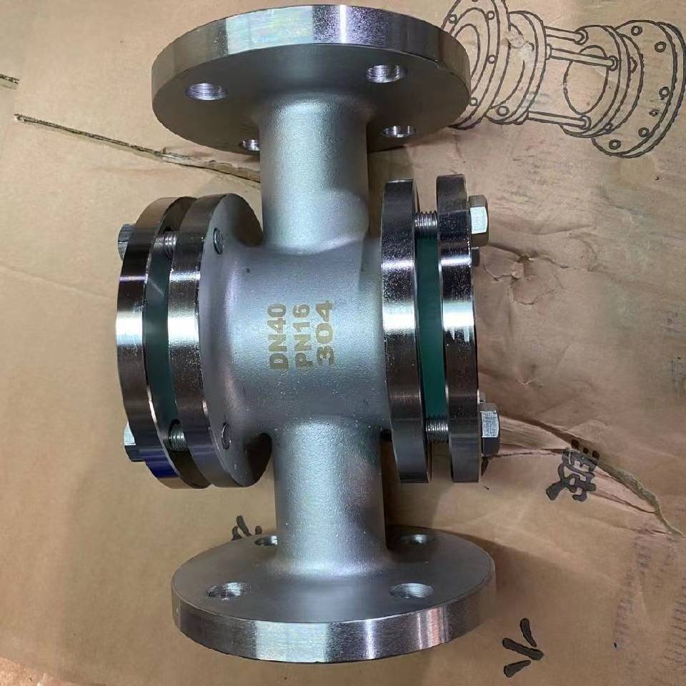 HGS07不锈对夹管道视镜304 316L法兰玻璃直通视镜叶轮水流指示器
