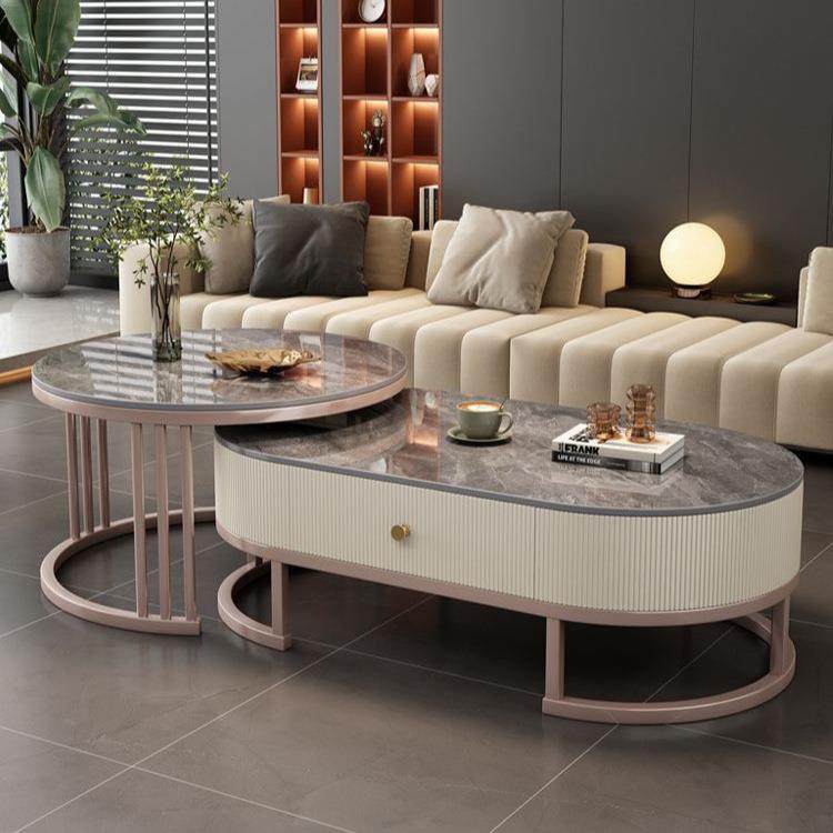 茶几岩板电桌视柜家现用客厅代装简约套轻奢组合新款茶桌小户HVD