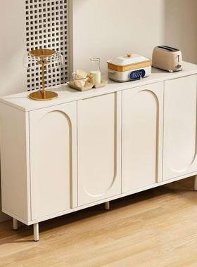 用轻奢奶家风餐边柜靠油墙一体储物柜客QEA厅茶水柜边柜置物柜五