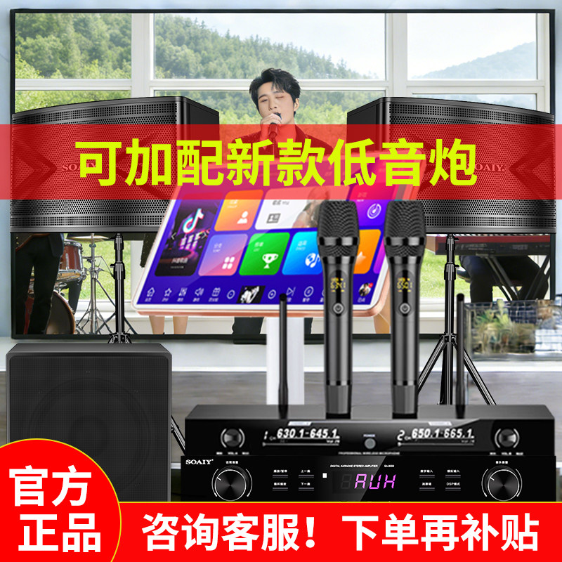 索爱家庭影院KTV音响套装10英寸家用商用会议设备卡拉ok功放