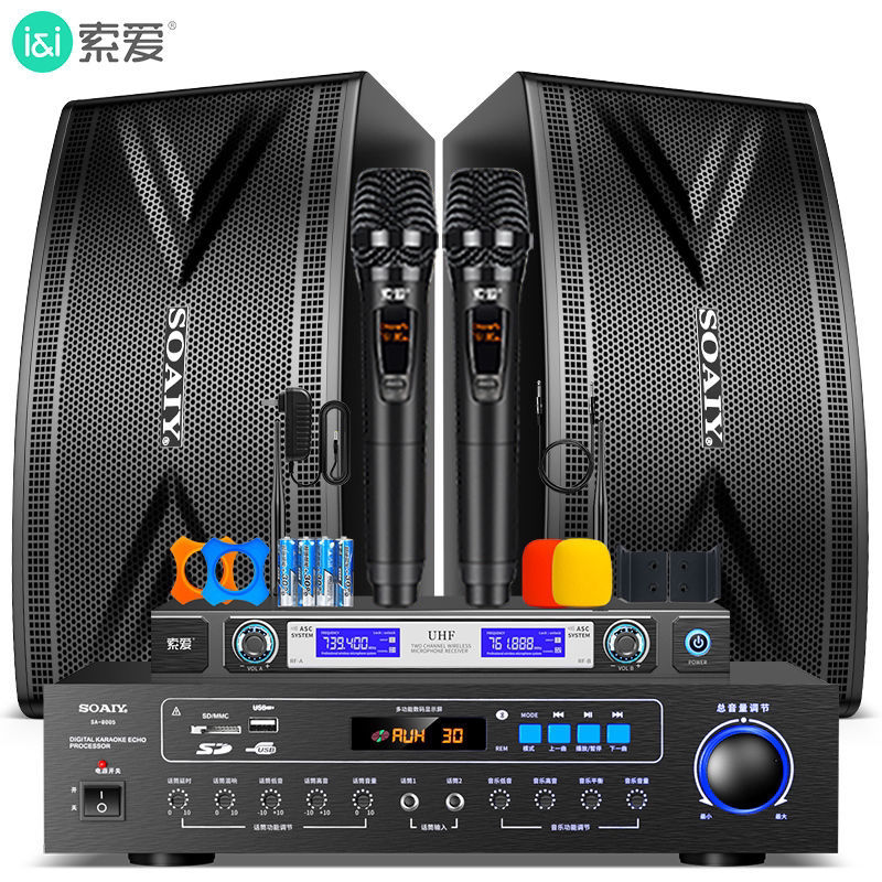 索爱家庭影院KTV音响套装10英寸家用商用会议设备卡拉ok功放