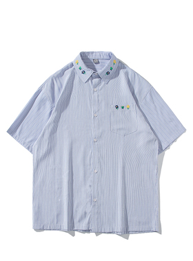 酒酿丸子ALOHA 复古港风薄荷曼波情侣条纹衬衫 # 为何偏偏喜欢你