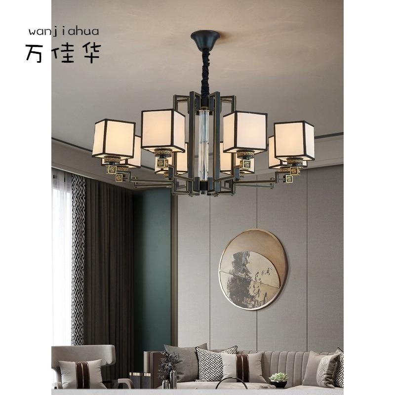 新中吊灯大气客厅灯古典现代简约灯餐厅式灯复古别VWR墅中吊国风