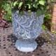 饰花盆子 复古花器装 仿石花盆欧式 简约氧化镁灰黑色浮雕小花缸法式