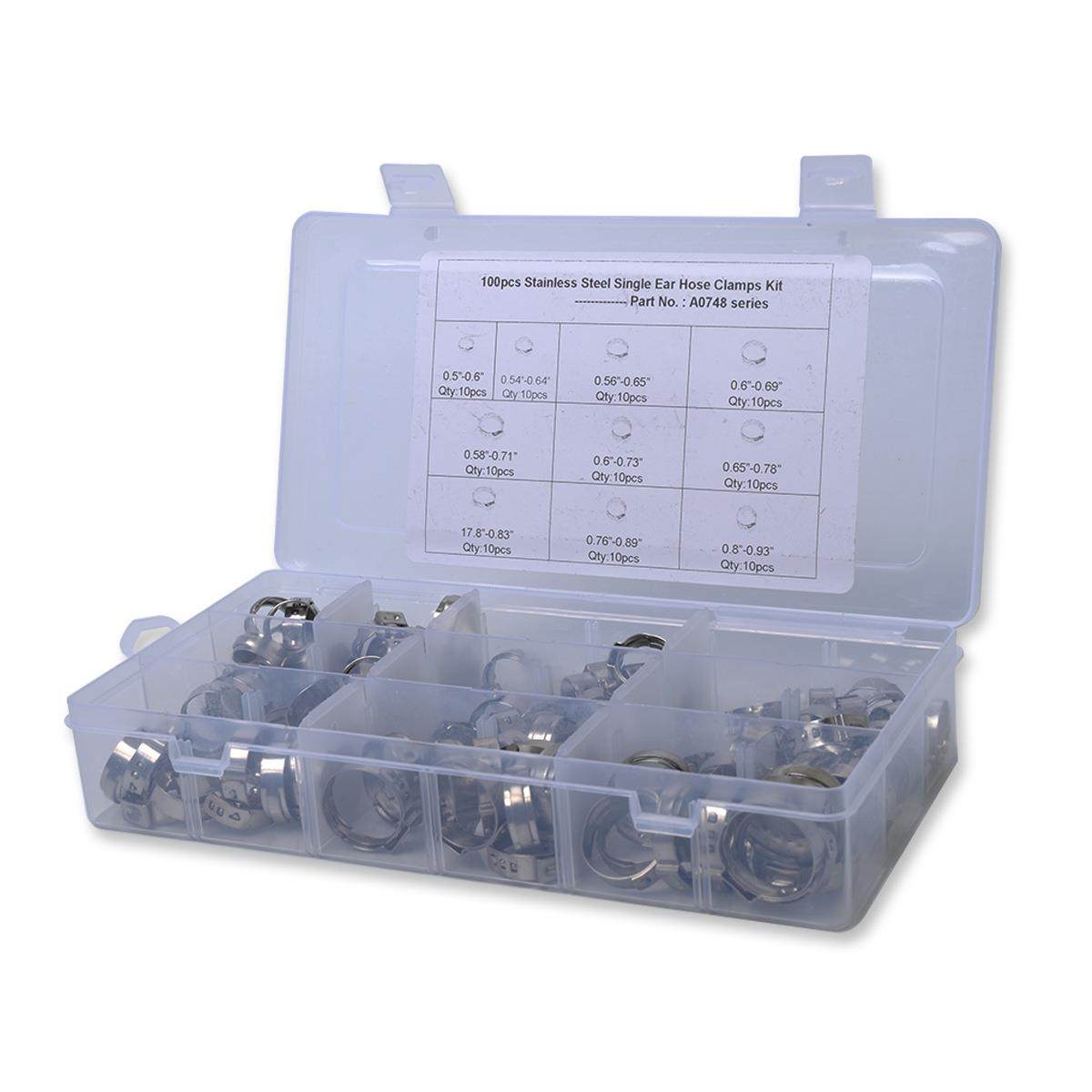 稳定供货100PCS套装单耳夹紧卡箍304不锈钢单耳无极卡箍软管夹,汽车零部件/养护/美容/维保,其他,淘宝优惠券,粉丝福利购,淘宝优惠卷