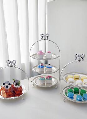 3018金属三层点心托盘蛋糕盘架子烘焙派对婚庆道具时尚家居摆件