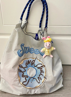 ballchain包包刺绣环保购物袋高圆圆同款尼龙帆布手提单肩斜挎女