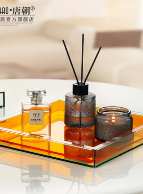 速发简约亚克盘防尘托客收纳摆件家用力厅餐桌茶几家居装饰品