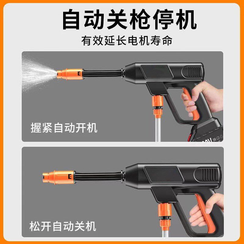 速发新款携用便家式电动锂喷洒打机车洗无刷高压洗车水枪套装