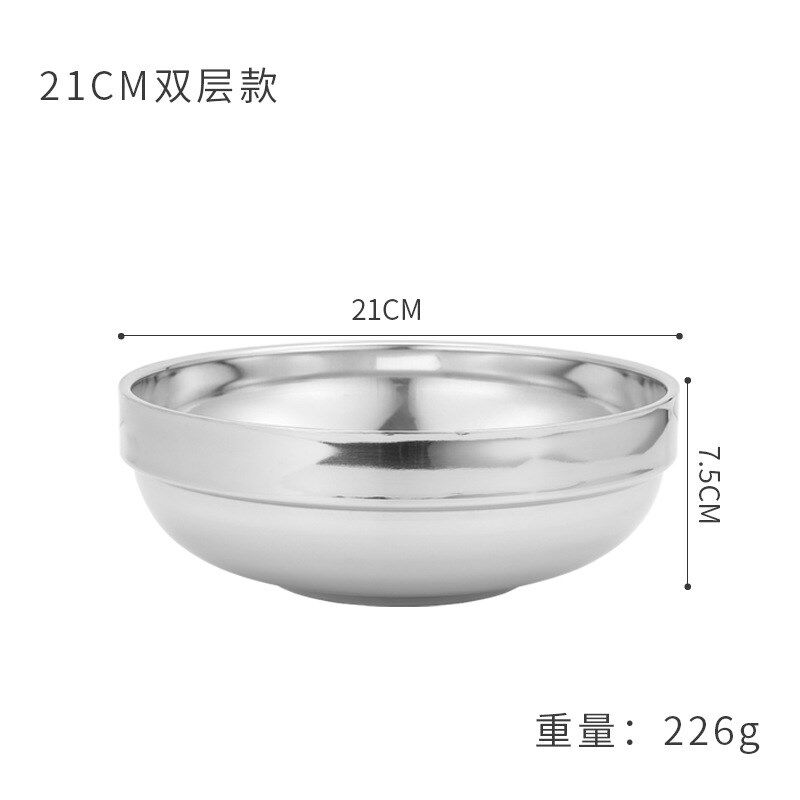 速发可批韩式碗锈钢冷面大家用双层隔热不碗号泡面碗吃面碗面馆专
