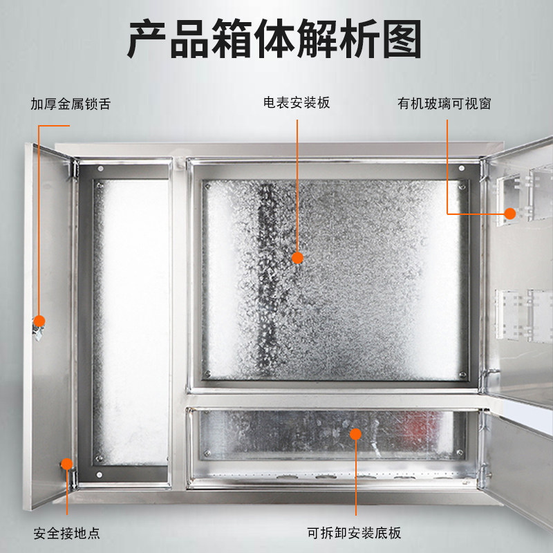 速发套暗装不锈钢电表箱8插卡电表外12明装照明三相电表箱箱成室