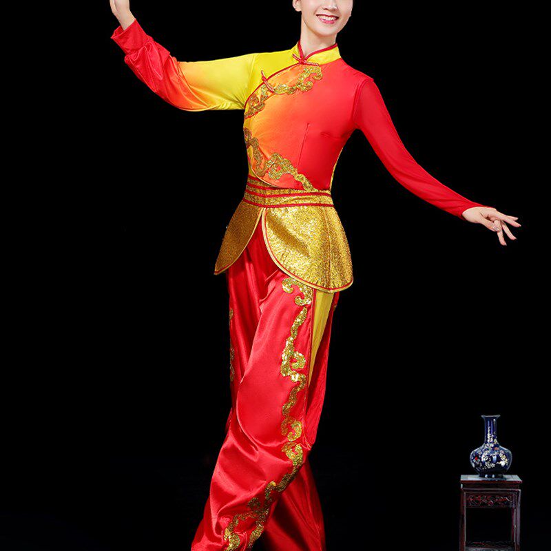 速发鼓彩枫打服演出服腰鼓服装舞龙舞狮灯笼裤舞蹈服秧歌服秧歌新