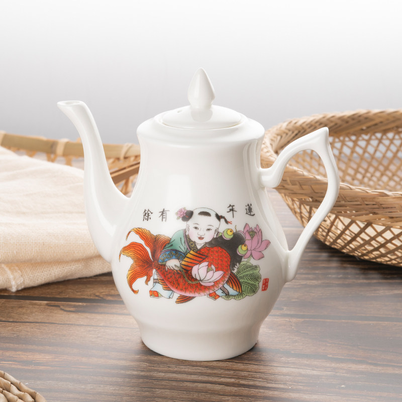 速发陶瓷油壶装油壶酱壶醋壶厨房家用骨瓷灌油瓶半斤酒壶半斤油壶
