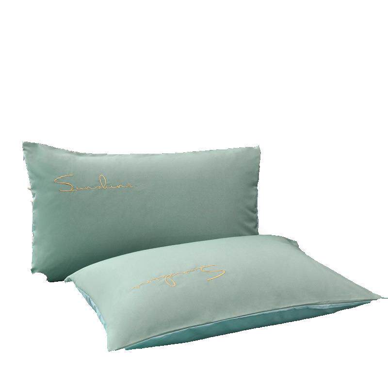 枕芯枕套一整套装一起一对装家用成人男士灰枕头内胆套非纯棉全棉