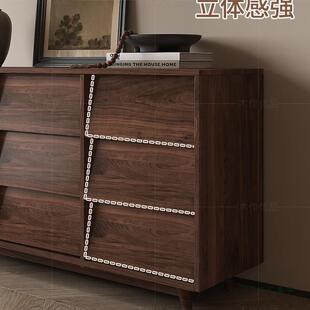中古风实木九斗柜多层矮柜抽屉柜客厅餐边柜法式复古斗柜卧室置物