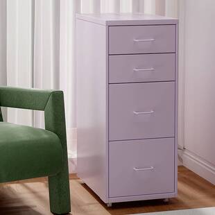 加深钢制书桌下收纳柜抽屉式床头可移动夹缝窄柜铁艺储物柜铁皮柜