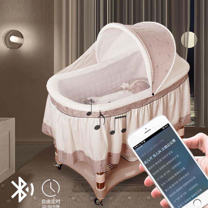 升降电动安抚蹲婴儿上下时代潮汕萝卜摇篮床新生摇摇床哄娃
