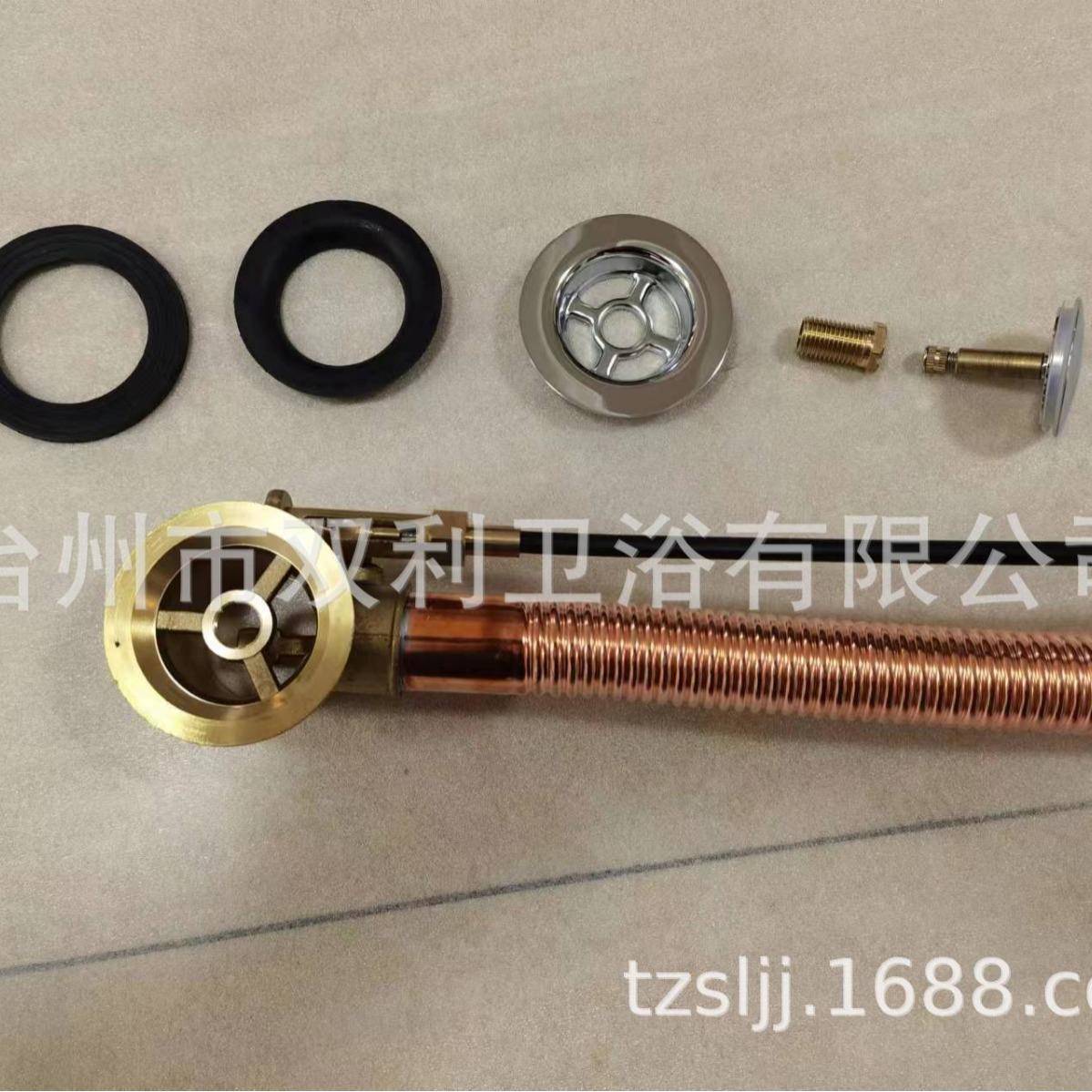 厂家质直供品手轮旋转拉线控制式铜高材质F5104浴英式缸下水器