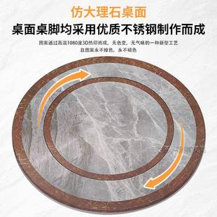 304加厚不钢圆桌可折叠转盘桌餐桌010用吃饭子户外家商锈用食 ￥%