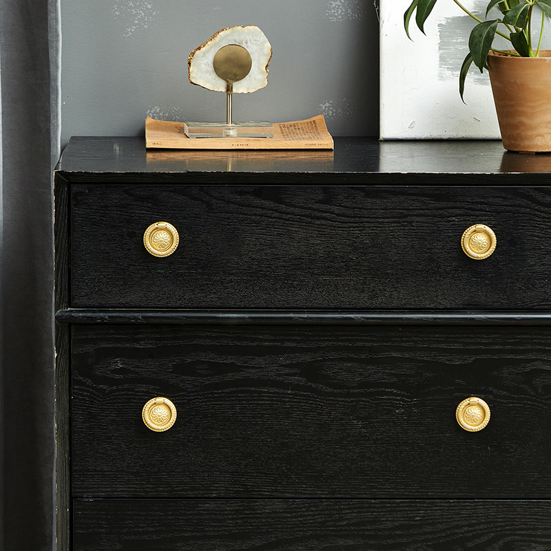 黄铜复古拉e手橱柜抽屉衣柜门经典美式中式家具金色纯铜拉扣圆把,基础建材,小拉手,淘宝优惠券,粉丝福利购,淘宝优惠卷