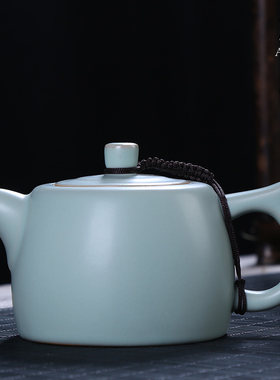 祥业汝窑茶壶手工k开片可养陶瓷功夫茶具单壶办公室会客家用泡茶