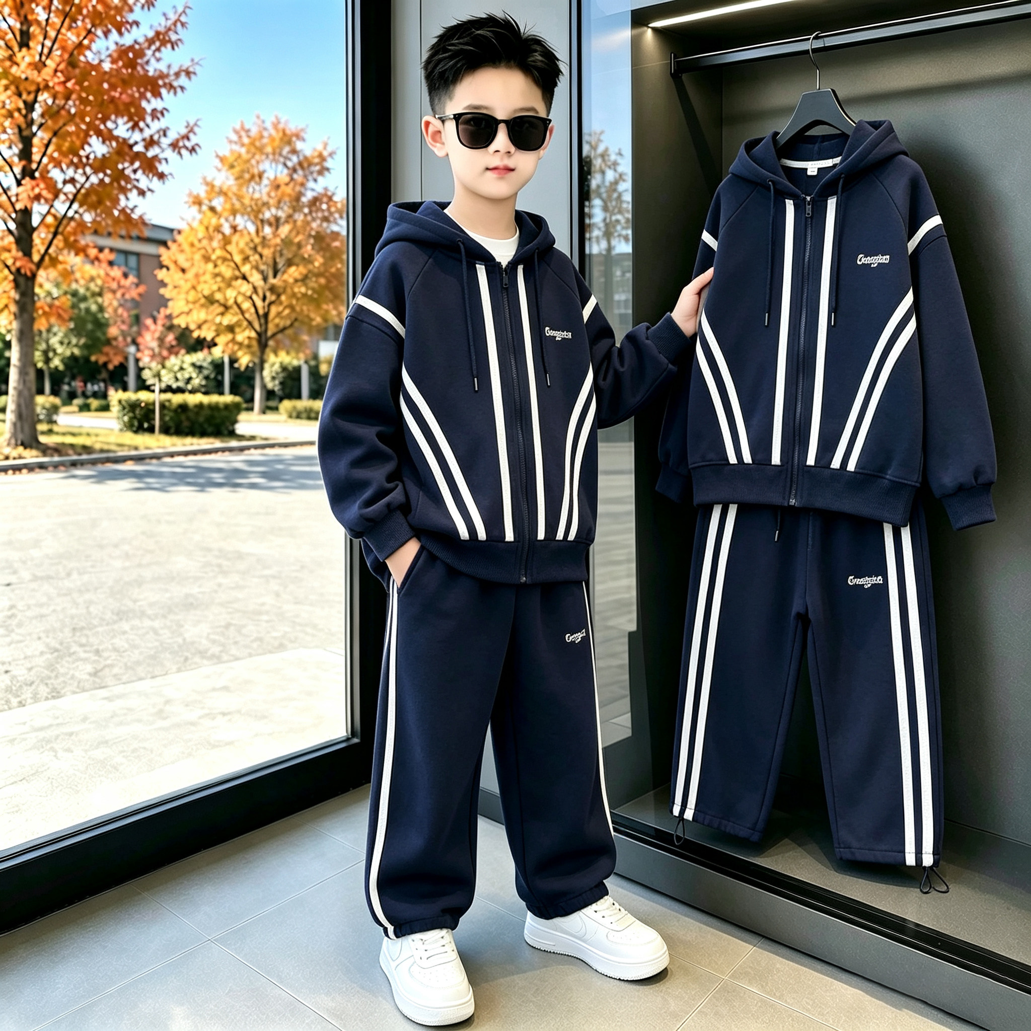 男童秋装套装超好看2026新款儿童秋季运动服大童春秋款酷帅洋气潮