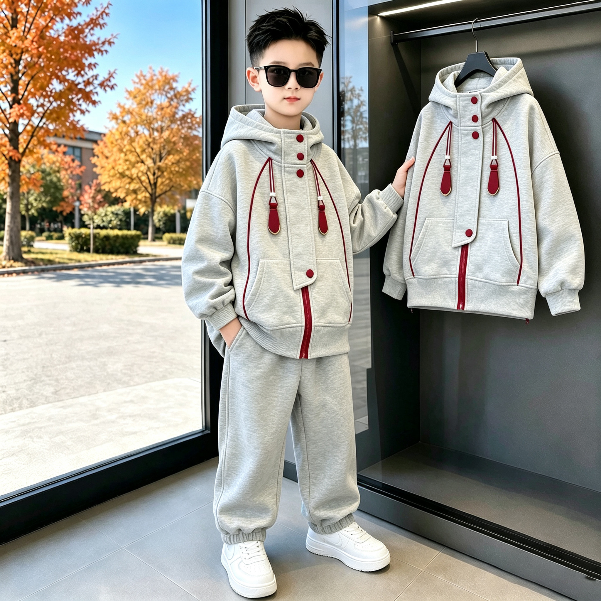 儿童装男童春秋款套装2026新款秋装秋季运动大童衣服男孩酷帅气潮