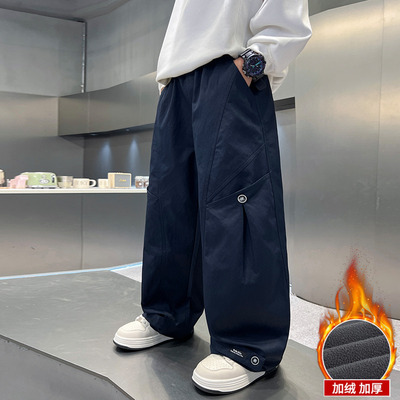 男童秋冬款裤子加绒厚2025