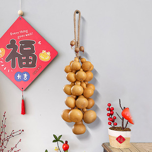 天然吉祥葫芦串挂饰手工艺品入户门装饰J挂饰客厅玄关阳台书房店