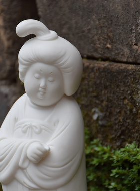 创意陶瓷古典仕h女摆件玄关禅意家居饰品客厅书房香插插香座工艺