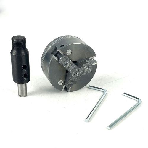 升级加硬微型三爪卡盘p夹头合金迷你车床卡头机床小机床卡盘配件