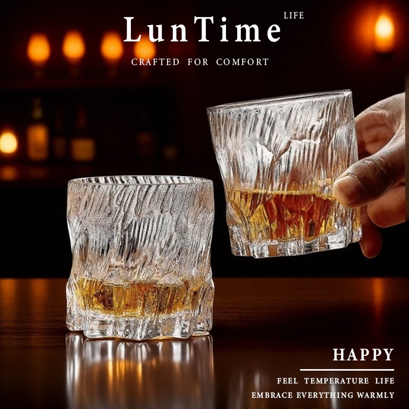 LunTime岁月凝晶杯玻u璃杯洋酒杯饮料杯子洋酒威士忌杯高级水晶杯
