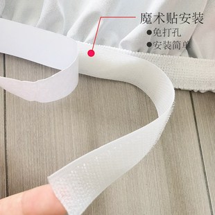 出租房短窗帘双面印花 小窗帘魔术贴整套遮光遮阳布x魔术贴自粘式