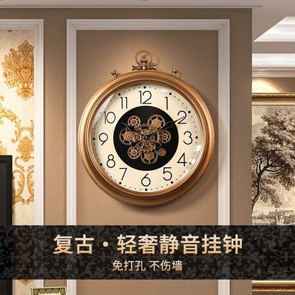 欧式复古挂钟客厅202q5新款轻奢高级感挂表美式创意艺术时钟表挂