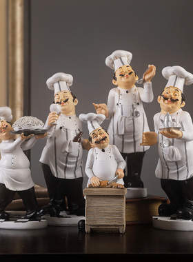 欧式厨师摆件创意餐桌橱柜v装饰品厨房西餐厅蛋糕店红酒架厨房摆