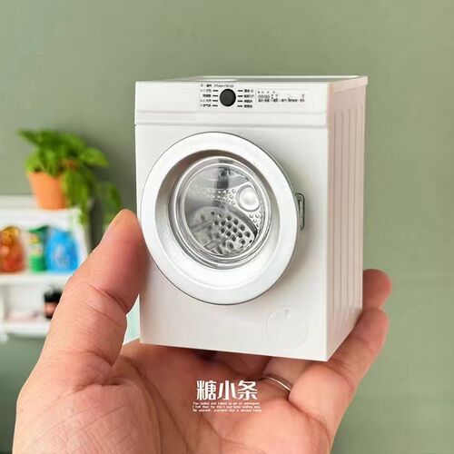 迷你娃娃屋家电g12分微缩洗衣机6分袖珍电器可转动模型bjd玩具道