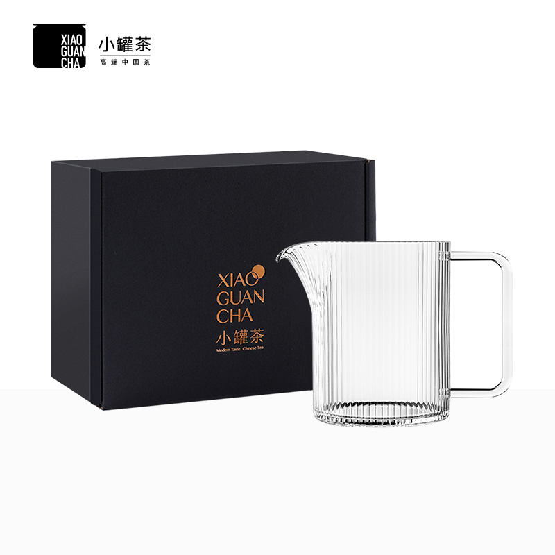 小罐茶公道杯高绷硅玻璃r加厚耐热家用茶具350ml+茶试饮装一盒