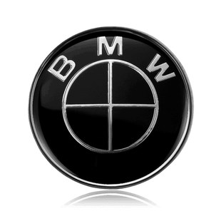 方向盘 适用宝马车标 BMW赛道版 全黑白改装 标3系4系5Q系轮毂车标