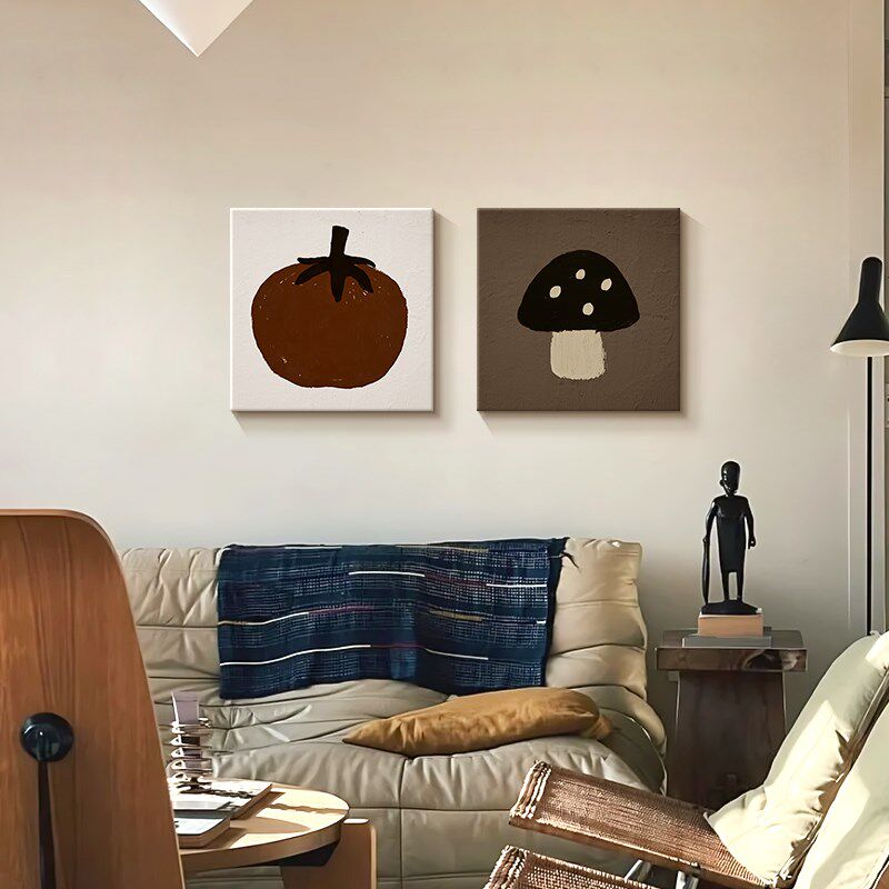 《硕果累累》中古k风餐厅装饰画美拉德蔬果小众艺术客厅挂画组合