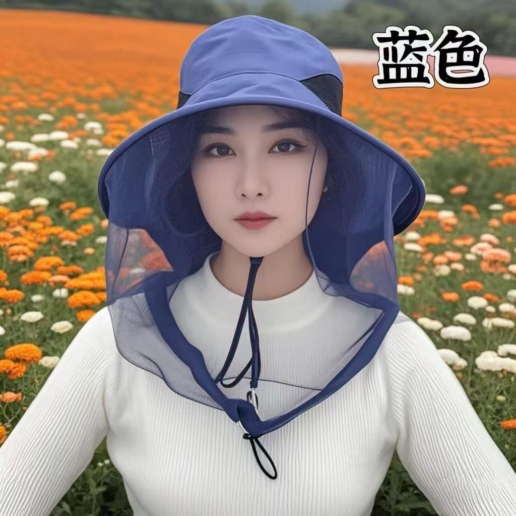 农活掰玉米专用防护服下地透气防刮脸防蚊虫遮阳防蜂帽一体